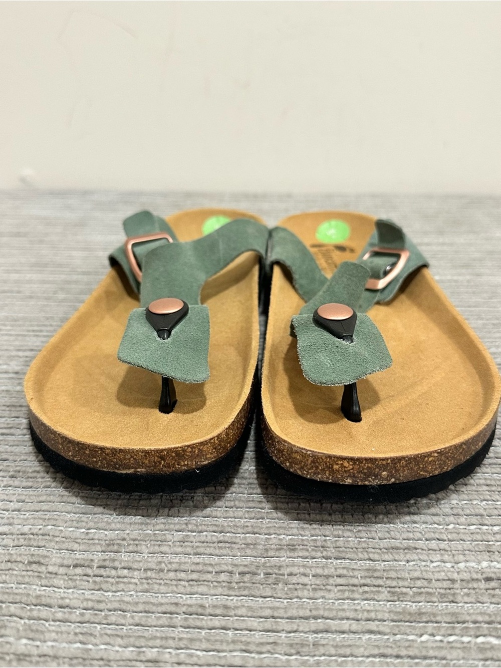 Biocomfort Suede Clogs Mules Shoes Green Mint Sage Made in Spain Women's Size 9 - Picture 3 of 9